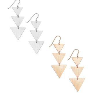 Ασημένια σκουλαρίκια τριπλό τρίγωνο 12-05-2584