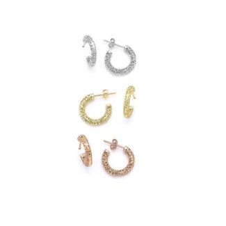Ασημένια σκουλαρίκια τρισδιάστατοι κρίκοι 12-05-2649