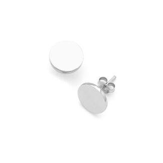 Ασημένια σκουλαρίκια στρογγυλοί δίσκοι 12-05-2709